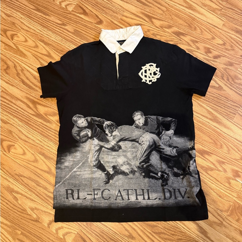Polo Ralph Lauren Vintage RARE RLFC Athl Div SS Stadium GraphicRugby Size